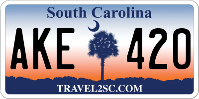 SC license plate AKE420