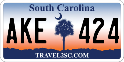SC license plate AKE424