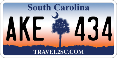 SC license plate AKE434