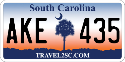 SC license plate AKE435