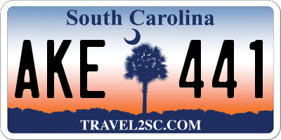 SC license plate AKE441