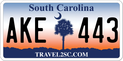SC license plate AKE443