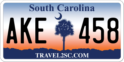 SC license plate AKE458