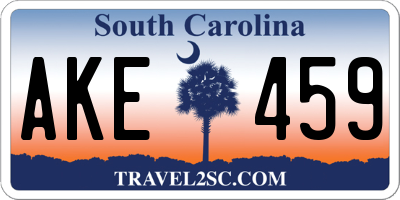 SC license plate AKE459