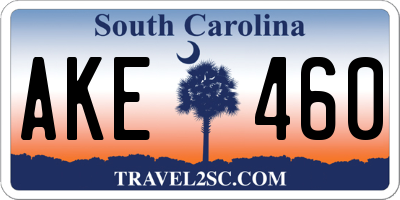 SC license plate AKE460