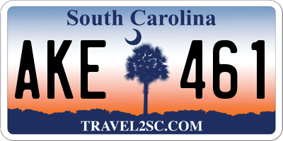 SC license plate AKE461