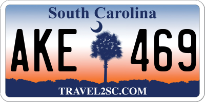 SC license plate AKE469