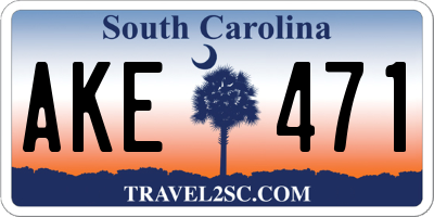 SC license plate AKE471