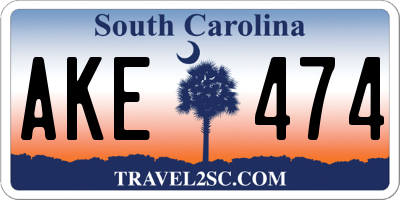 SC license plate AKE474