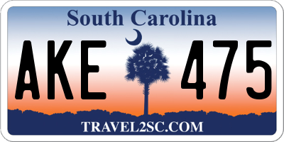 SC license plate AKE475