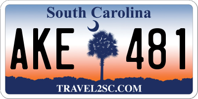 SC license plate AKE481