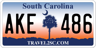 SC license plate AKE486