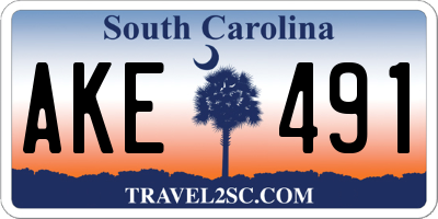 SC license plate AKE491