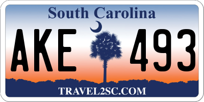 SC license plate AKE493