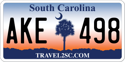 SC license plate AKE498
