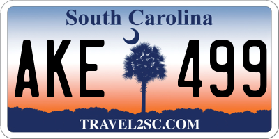 SC license plate AKE499