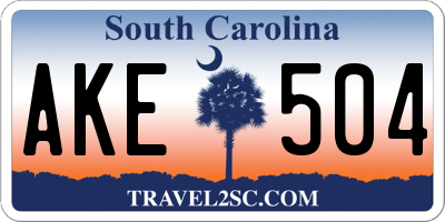 SC license plate AKE504