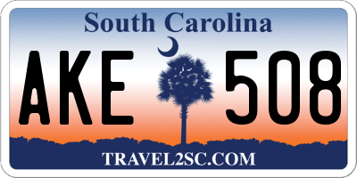 SC license plate AKE508