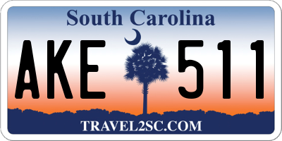 SC license plate AKE511
