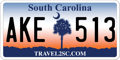 SC license plate AKE513