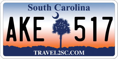 SC license plate AKE517