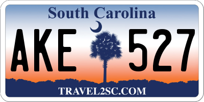 SC license plate AKE527