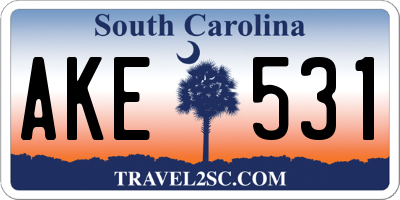 SC license plate AKE531