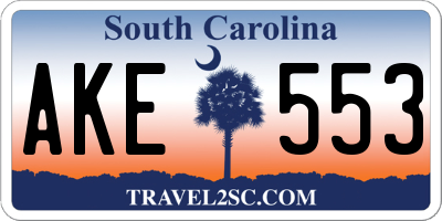 SC license plate AKE553