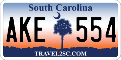 SC license plate AKE554