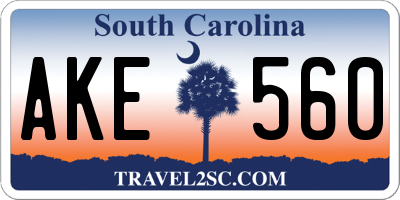 SC license plate AKE560