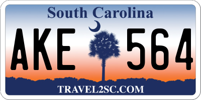 SC license plate AKE564