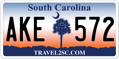 SC license plate AKE572