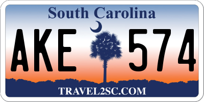 SC license plate AKE574