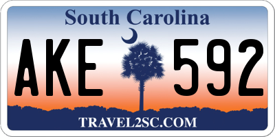 SC license plate AKE592