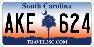 SC license plate AKE624