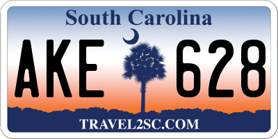 SC license plate AKE628