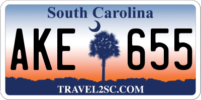 SC license plate AKE655