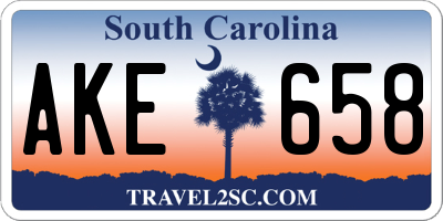 SC license plate AKE658
