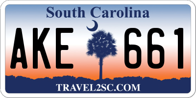 SC license plate AKE661