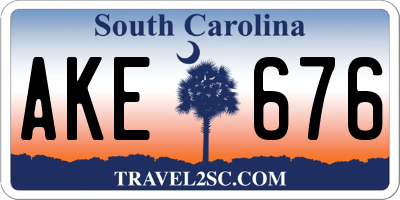 SC license plate AKE676