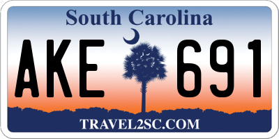 SC license plate AKE691