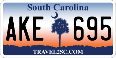 SC license plate AKE695