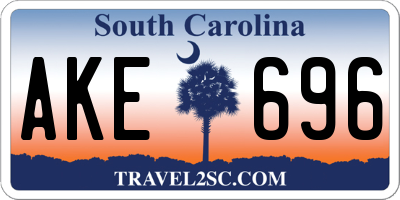 SC license plate AKE696