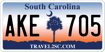 SC license plate AKE705