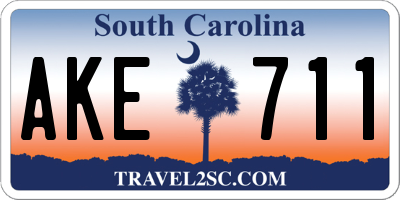 SC license plate AKE711