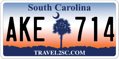 SC license plate AKE714