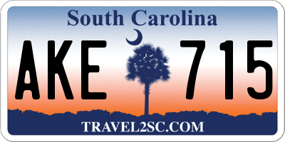 SC license plate AKE715