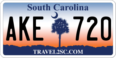 SC license plate AKE720