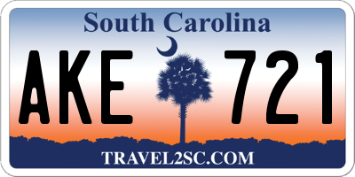 SC license plate AKE721
