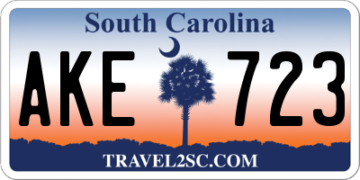 SC license plate AKE723